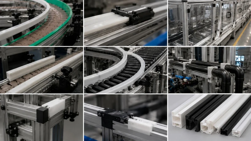 Plastic extrusion profiles used in industrial manufacturing Plastic extrusion profiles used in industrial manufacturing